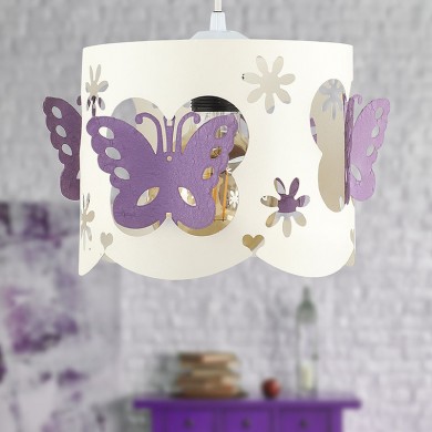 Papilia Megapap E27 metal ceiling light in white - lilac color 20x20x60cm.