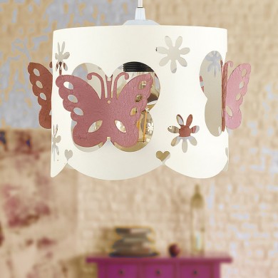 Papilia Megapap E27 metal ceiling light in white - pink color 20x20x60cm.
