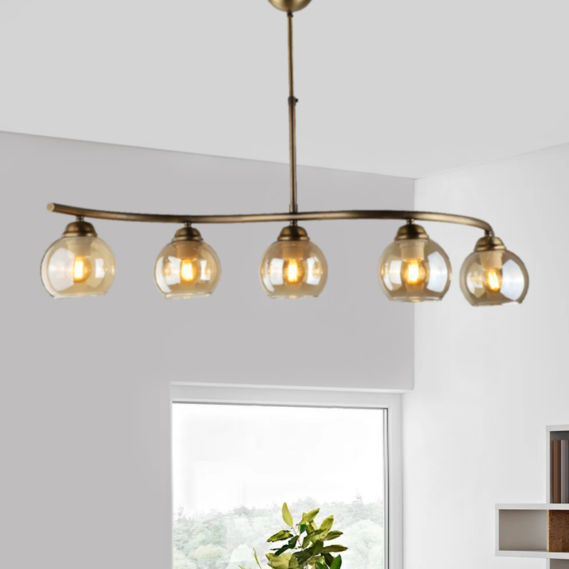 Ceiling lamp Larissa Megapap E27 metal five-light bronze color 90x25x60cm.
