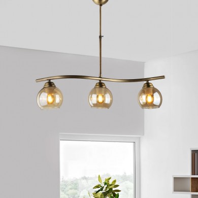 Ceiling lamp Larissa Megapap E27 metal three-light bronze color 65x13x60cm.