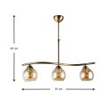 Ceiling lamp Larissa Megapap E27 metal three-light bronze color 65x13x60cm.