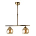 Ceiling lamp Larissa Megapap E27 metal two-light bronze color 65x13x60cm.