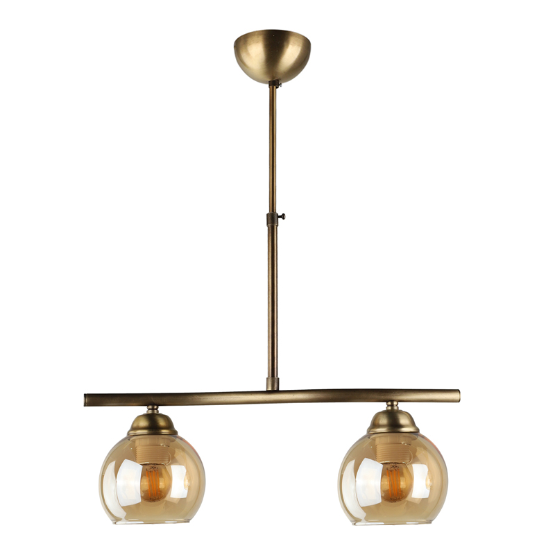 Ceiling lamp Larissa Megapap E27 metal two-light bronze color 65x13x60cm.