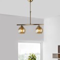 Ceiling lamp Larissa Megapap E27 metal two-light bronze color 65x13x60cm.