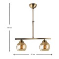 Ceiling lamp Larissa Megapap E27 metal two-light bronze color 65x13x60cm.