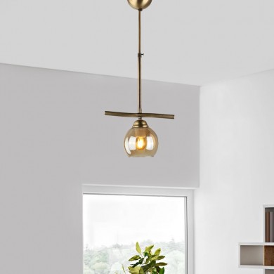 Ceiling lamp Larissa Megapap E27 metal single-light bronze color 25x13x60cm.