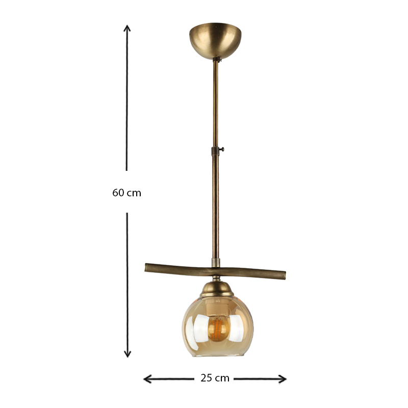 Ceiling lamp Larissa Megapap E27 metal single-light bronze color 25x13x60cm.