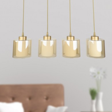 Kenedy Megapap E27 metallic - glass four-light ceiling light in gold color 65x5x70cm.
