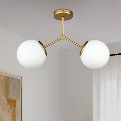 Alison Megapap metal - glass ceiling light in gold color Ø50x30cm.