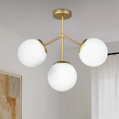 Alison Megapap metal - glass ceiling light in gold color Ø40x45cm.