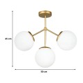Alison Megapap metal - glass ceiling light in gold color Ø40x45cm.