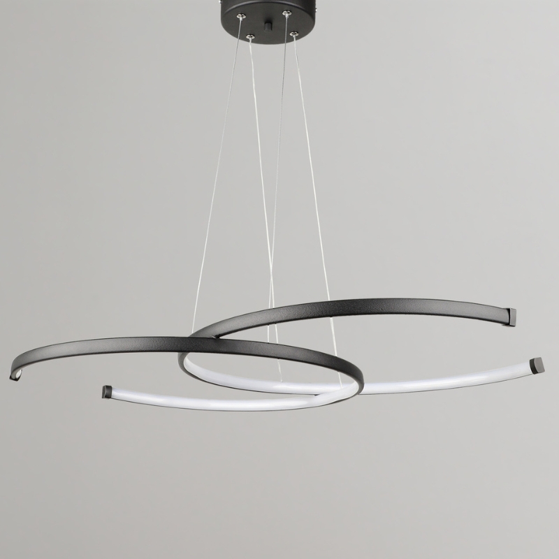 Cres Megapap metallic Led ceiling light in black color 70x48x65cm.