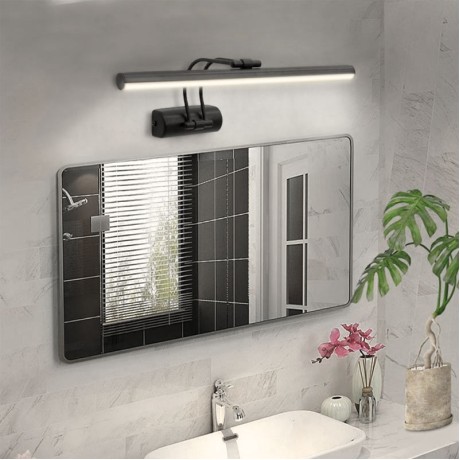 Strop Megapap LED bathroom mirror sconce, metallic in black color 35cm.