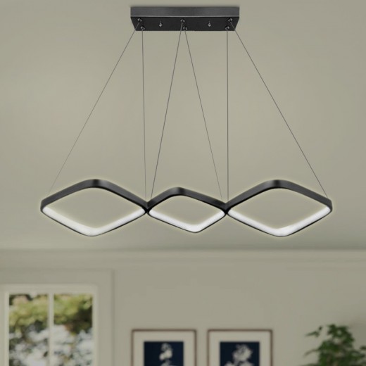 Φωτιστικό οροφής Led Eugene Megapap μεταλλικό χρώμα μαύρο 90x32x36εκ.