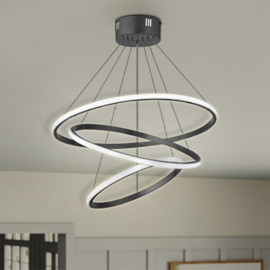Costner Megapap metallic Led ceiling light in black color 47x47x63cm.