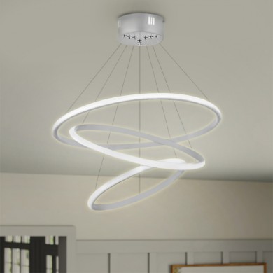 Costner Megapap metallic Led ceiling light in white color 47x47x63cm.