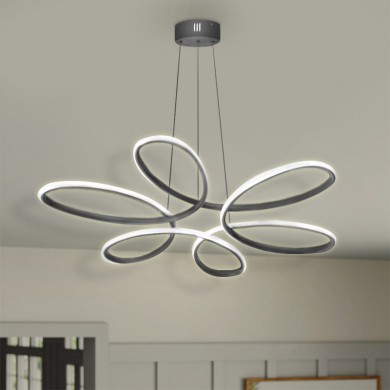 Herring Megapap metallic Led ceiling light in black color 65x65x58cm.
