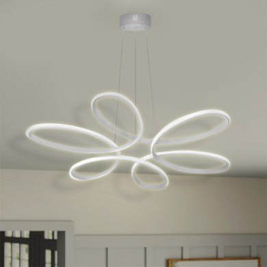 Herring Megapap metallic Led ceiling light in white color 65x65x58cm.
