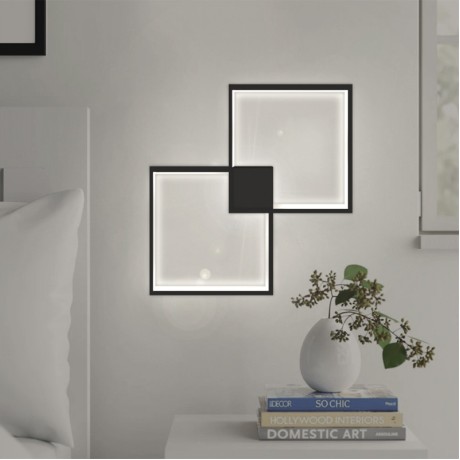 Απλίκα τοίχου Led Estrid Megapap μεταλλική χρώμα μαύρο 56x4x35εκ.