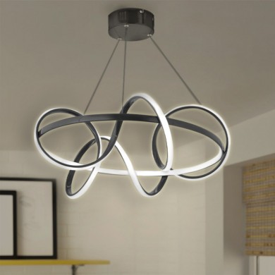 Onde Megapap metallic Led ceiling light in black color Φ55x80cm.