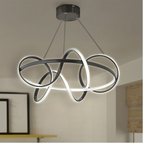 Onde Megapap metallic Led ceiling light in black color Φ55x80cm.