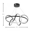 Onde Megapap metallic Led ceiling light in black color Φ55x80cm.