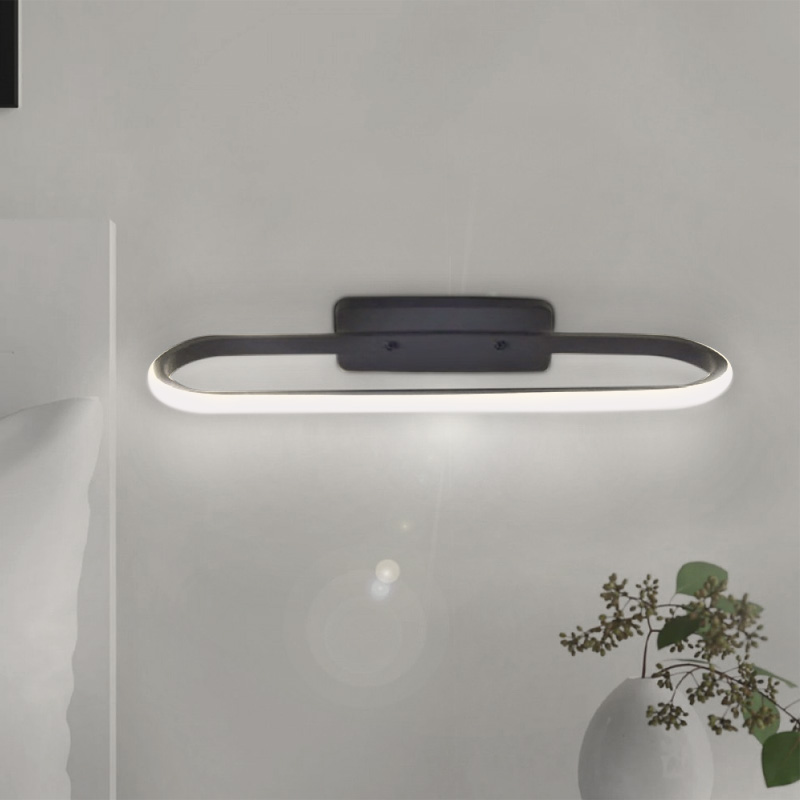 Απλίκα τοίχου Led Moki Megapap μεταλλική χρώμα μαύρο 30x5x10εκ.