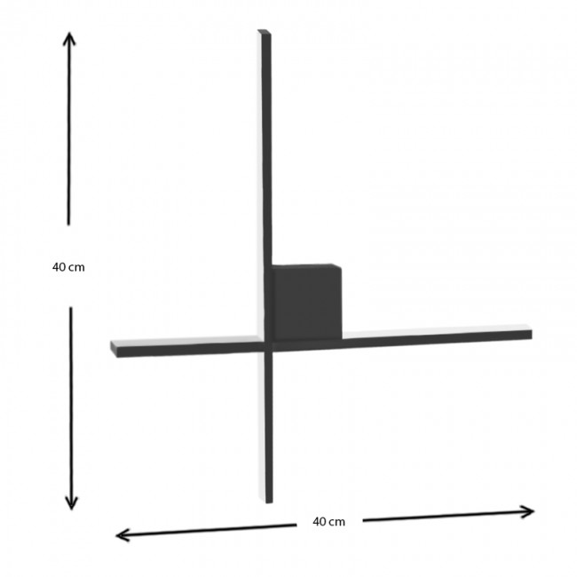 Απλίκα τοίχου Led Cubo Megapap μεταλλική χρώμα μαύρο 40x5x40εκ.