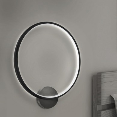 Luna Megapap metallic Led wall lamp in black color 30x5x30cm.