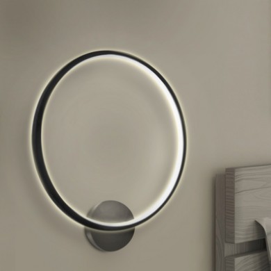 Luna Megapap metallic Led wall lamp in black color 30x5x30cm.