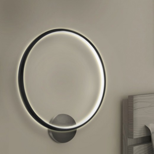 Απλίκα τοίχου Led Luna Megapap μεταλλική χρώμα μαύρο 30x5x30εκ.