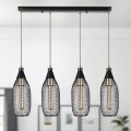 Orazio Megapap E27 metallic four-light ceiling light in black color 65x12x70cm.