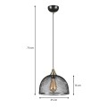Rosa Megapap E27 metallic single-light ceiling light in black color 25x25x70cm.