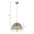 Iris Megapap E27 metallic single-light ceiling light in gold color 25x25x70cm.