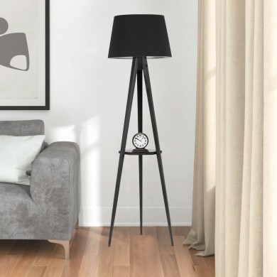 Perry Megapap wood/fabric floor light in black color 45x31x160cm.