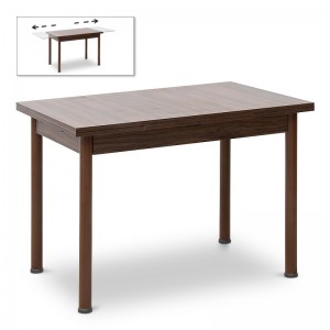 Τραπέζι Evans Megapap επεκτεινόμενο Mdf/μέταλλο χρώμα καρυδί 109/168x69x76εκ.