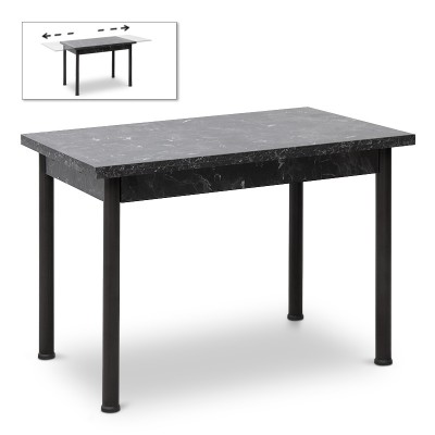 Τραπέζι Evans Megapap επεκτεινόμενο Mdf/μέταλλο χρώμα μαύρο εφέ μαρμάρου 109/168x69x76εκ.