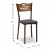 Καρέκλα τραπεζαρίας Depp Megapap ξύλο/μέταλλο/δέρμα χρώμα καρυδί 41x45x85εκ.