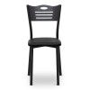 Καρέκλα τραπεζαρίας Depp Megapap ξύλο/μέταλλο/δέρμα χρώμα μαύρο 41x45x85εκ.