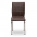 Καρέκλα τραπεζαρίας Pitt Megapap Pu/μέταλλο χρώμα καφέ/λευκό 39x51x88εκ.