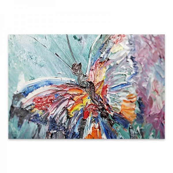 Πίνακας σε καμβά "Colorful Butterfly" Megapap ψηφιακής εκτύπωσης 90x60x3εκ.