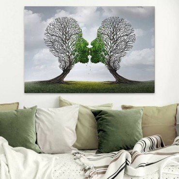 Πίνακας σε καμβά "Trees Growing With Love" Megapap ψηφιακής εκτύπωσης 75x50x3εκ.
