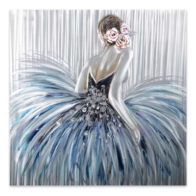 Πίνακας σε καμβά "Girl In Pearl Dress" Megapap ψηφιακής εκτύπωσης 90x90x3εκ.