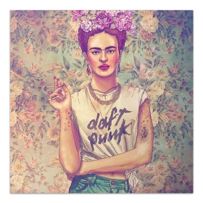 Πίνακας σε καμβά "Frida Punk" Megapap ψηφιακής εκτύπωσης 60x60x3εκ.