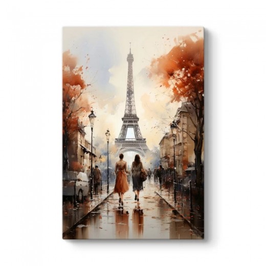 Πίνακας σε καμβά "Autumn in Paris" Megapap ψηφιακής εκτύπωσης 70x100x3εκ.