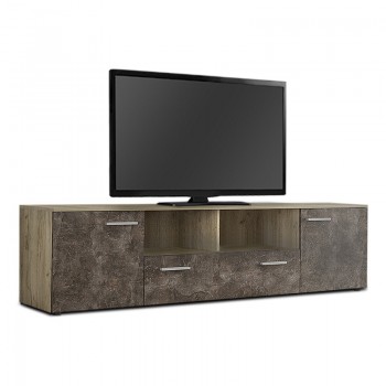 Έπιπλο τηλεόρασης Lennox Megapap χρώμα γκρι oak - dark atelier 180x41x45εκ.