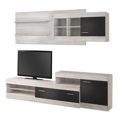 Σύνθεση τηλεόρασης Amalia Megapap χρώμα λευκό γκρι - ανθρακί 252x42x180εκ.