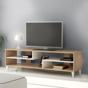Έπιπλο τηλεόρασης μελαμίνης Anders Megapap χρώμα urban oak - λευκό 150x40x46εκ.