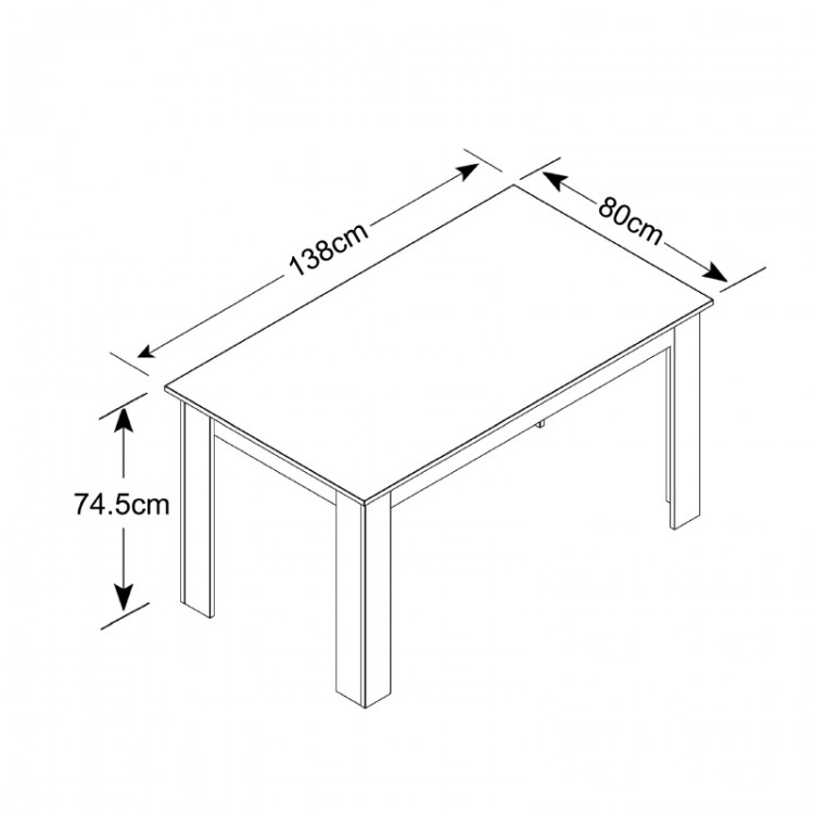 Τραπέζι Tito Megapap μελαμίνης χρώμα λευκό γκρι 138x80x74εκ.