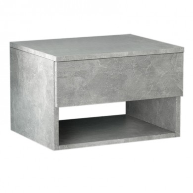 Bianca Megapap melamine hanging bedside table in grey concrete color 40x30x23cm.